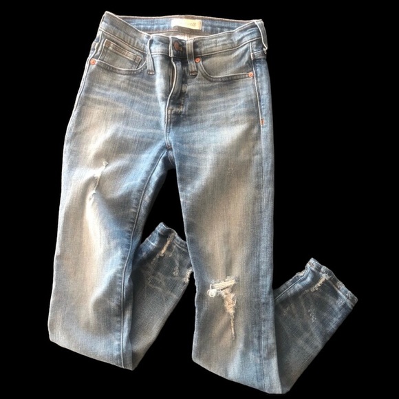 MADEWELL 9” High-Rise Skinny Jean, Destructured-Hem Edition - Picture 1 of 14